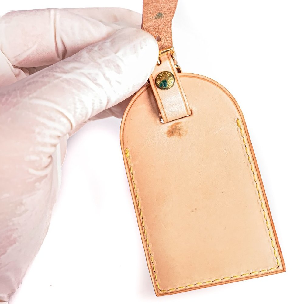 Authentic LOUIS VUITTON Vachetta leather Luggage Name Tag - SI - Picture 11 of 14